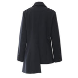 Fongt New Heavy Industry Splicing Bump Color Irregular Tailoring Blazer Top Female 1751