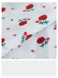 Style Spring Summer Floral Top Loose V-neck Casual Long Sleeve Women White Shirts Elegant Blouses