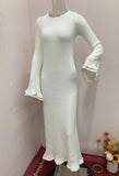 Fongt Solid-Colored Round-Neck Long-Sleeved Dress Woman With Wooden Ear In Autumn 2025