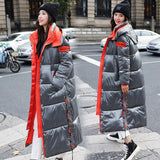 Coat Padded Warm Jacket Glossy Down Jacket Winter Women Waterproof Coat Oversized Thick Long Parkas Hooded Jaqueta