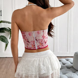 Fongt New Products In The Wind Design Woven Petals Under The Zip Chain Tied Fish Bone Small Top 61085