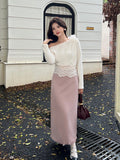 Fongt Xixi 2025 Autumn New Temperament Commuting Wool High-Waisted Skirt Grinding Haired Crooked Pencil Skirt 85076