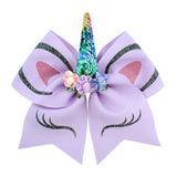 Quality 1piece Bow With Cute Ear Design Elastic Band Ribbon Bow With Unicorn Horn Hair Accessories Rope