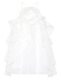 Fongt Temperament Niche Chic Top Dress 2025 Autumn And Winter New Hanging Neck Sleeveless Shoulder Flowers Lotus Leaf Side Small Sling Belt Female