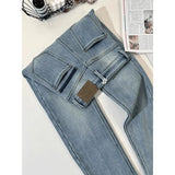 Fongt Plus Thick Narrow Version Of Straight Jeans Women's Autumn And Winter Design Slimming Thin Broad Legs Long Pants