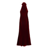 Fongt New Hanging Neck Silk Silk Texture Feel Bare Back Dress 8739331