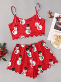 Fongt Sleeveless Gingerbread Man Sling Vest Milk Silk Home Clothing Pajamas Female Autumn Summer Suit-Outfit