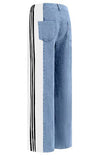Fongt Women's New Casual Fashion High-Waisted Elastic Knitted Knitted Denim Straight