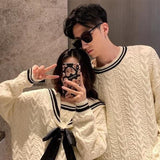 Women Fashion Patchwork Couple Casual Preppy Style Popular Ulzzang Design Simple Daily Chic Comfortable Basic
