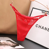 Fongt Thong Trousers Low-Waist Hot Lace Perspective Without Trace Elastic Cotton Seduction Hollow Adjustable T-Type
