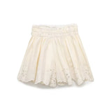 Fongt Spring And Summer New Embroidery Fine Sling + High-Waist Embroidery Shorts