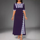 Fongt Large Number Of 2025 New Dress Burst Round Collar Bump Color Sleeve Irregular Long Dress