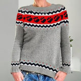 Fongt Sweater Women's Wish Hot Selling Round Collar Color Loose Fashion Knitted Shirt