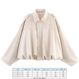 Fongt Spring Pilot Jacket Bat Sleeve Zipper Loose Tuffen Jacket Women's Casual Jacket