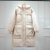 Winter Down Coat Women Long Parkas Luxury Real Raccoon Fur Hooded Female Loose Fashion Duck Down Puffer Jacket
