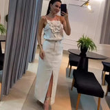 Fongt Summer New Style Light Luxury Premium Decal Sling Dress Two Sets For Women-Outfit