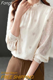 New High-End Temperament Elegant Fashion Chiffon Long Sleeve Blouses Pullovers for Women Office Lady All-match Chic