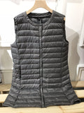 2024 New Light Down Jacket Women In The Long Loose Thin Vest Coat Vest Button Fashion-Outfit