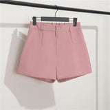 Fongt And Summer Slim Show Thin Shorts Female Blue New 2024 Korean Version Design Sense Casual A Word Wear Wide-Leg Pants-Outfit
