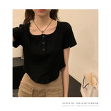 Fongt T-Shirt Female 2024 Summer New Korean Version Casual Show Thin Inside The Students Slim High Waist Student Jacket