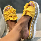 Sandals Platform Sandals Shoes Women Bow Summer Sandals Slipper Indoor Outdoor Flip-flops Beach Shoes Female
