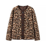 Fongt Homemade New Women's Classic Fashion Fashioned Hsinth Lambs Leopard Coat