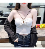 Fongt Chain Sling Vest Hottie Summer Sexy New Body-Repair Bottom Short