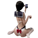 Sexy Female Pure Lust Wind Conservative Student Conjoined Belly Thin Sling Students Sex Dress Suit Extremely