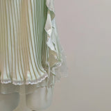 Fongt And Gentle Wind Chiffon Folded Aja Skirt Women's Spring And Summer 2025 New French Design Feels Shoulder Lotus Leaf Side Sleeping Skirt