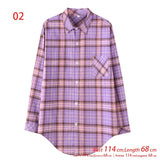 New Arrival Women Vintage Plaid Oversized Blouse Lantern Sleeve Turn Down Collar Autumn Shirts Button Up Casual Tops