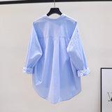 Fongt Fresh Fruit Green Cotton Shirt Women's Single Pocket Loose Thin Sleeve Shirt Spring And Autumn New Cardigan