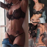 Sex Lingerie Sexy Lingerie Eyelash Lace Three-Point Sex Fun