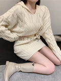 Sweater Two Piece Set Women Korean Elegant Party Mini Skirt Set Female Casual Designer Knitted Skirt Suit 2023 Autumn