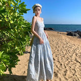 Fongt Pat Water Soluble Ten Thousand Needle Thorn Embroidery Heavy Industry Dress New Sling Skirt-Outfit