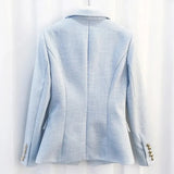 QUALITY Newest 2023 Designer Blazer Women's Long Sleeve Double Breasted Metal Lion Buttons Blazer Jacket