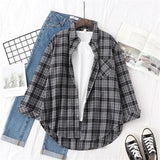 Blouses Shirts Womens Tops And Blouses 2020 Womenswear Long Sleeve Clothing Button Up Down Shirt Plaid Korean Female