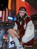 Retro Letter Embroidery Jackets Coat Baseball Jacket Women's Winter Hooded Hip Hop Loose All-match Fashion Top