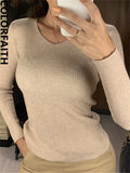 New 2022 Pullovers Skinny Chic Minimalist Bottoming Pink Tops Winter Spring Multi 9 Colors Women's Sweaters