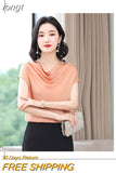 Woman Blouses 2023 Satin Women Tops Summer Short Sleeve Blouse Pile Collar Women's Elegant Blouses Female Clothing
