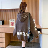 Winter Plus Velvet Padded Jacket Hooded Coat Women 2022 Loose Versatile Cardigan Zipper Hoodies Imitation Lamb