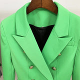 QUALITY 2023 New Baroque Designer Blazer Women's Lion Buttons Double Breasted Classic Slim Fit Blazer Jacket Apple