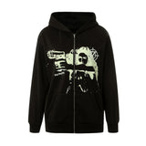 Fongt Popular Zipper Jacket New Retro Hoodie Men's And Women's Coat Tops