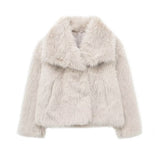 Fongt Women's Thick Lamb Fur Black Coat Women's Winter 2025 New Fur
