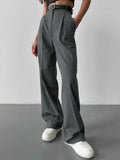 Fongt Pants 2025 Spring And Summer New Women's Leisure Temperament Commute Loose Straight Trousers Suit Pants