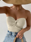 Fongt Wish Women's New Brooch Knitting Vest Shirt Bare Back