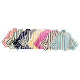 Fongt Short Top 2025 Spring New Five-Point Sleeve Bubble Bubble Sleeve Loose Stripe Small Shirt