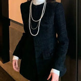 Daughter Xiaoxiangfeng Suit, Autumn And Winter Suit Jacket, Pure High Waist, Thin Half Skirt, Two-Piece Suit-Outfit