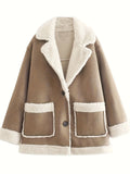 Fongt New Fashion Collar Plush Jacket Winter Warm Casual Jacket