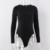 Fongt Autumn New Slim Sexy Jumpsuit Long Sleeve With Chest Sexy T-Shirt Female
