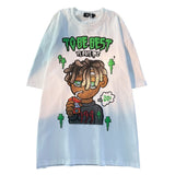 Fongt Niche Chic Heavy Cotton T-Shirt Men And Women Summer Hiphop Dirty Braided Boy Loose Short Sleeve Tide